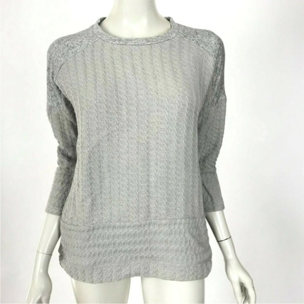 Lucky Brand Woven Mixed Pullover Cotton Linen Blend Women Small NWT $90 - Picture 2 of 7